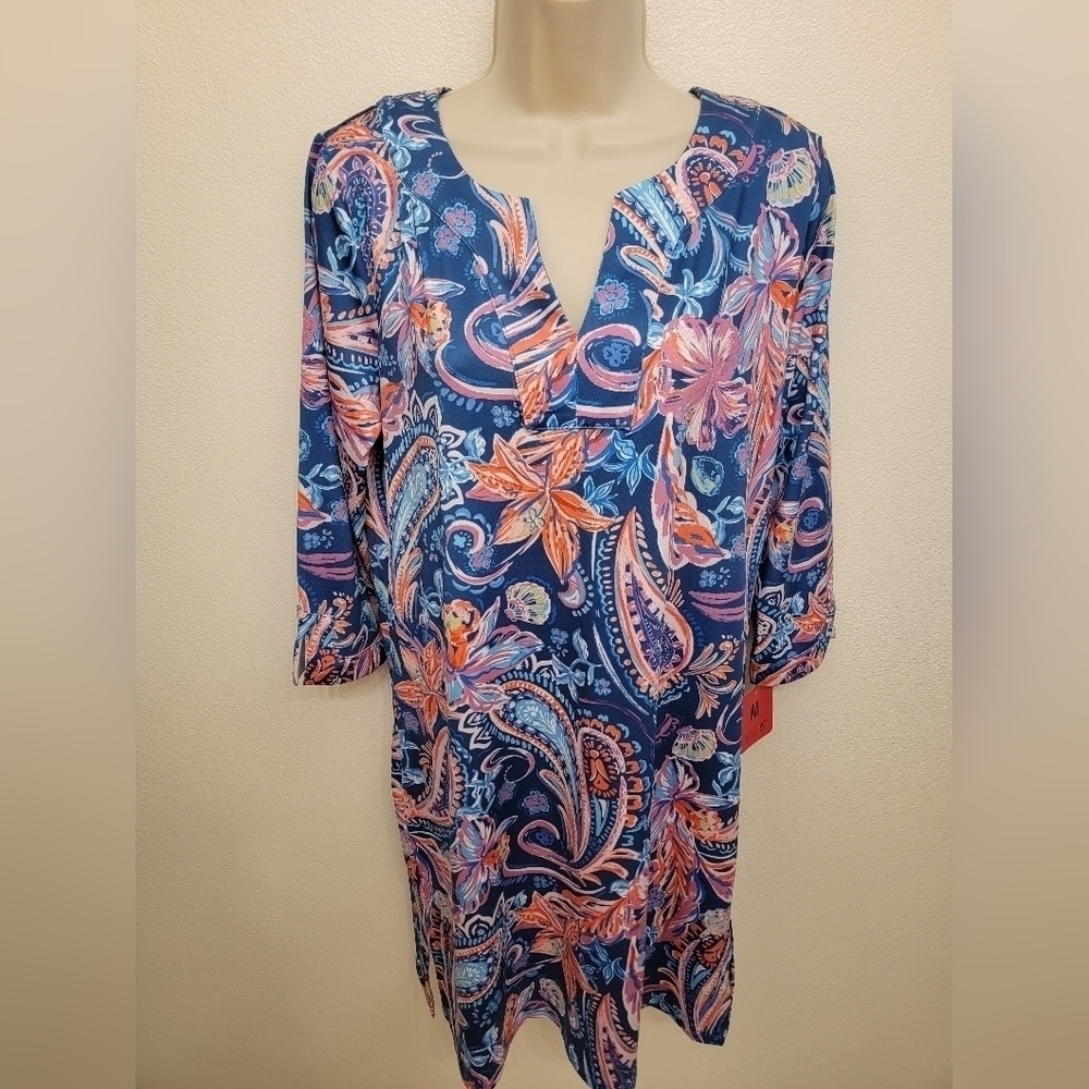 NWT Stella Parker Tunic Dress with Half Length Sleeves, V Collar